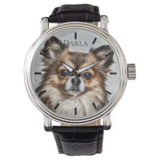 Beautiful Tri-Colour Chihuahua Custom Personalized Watch