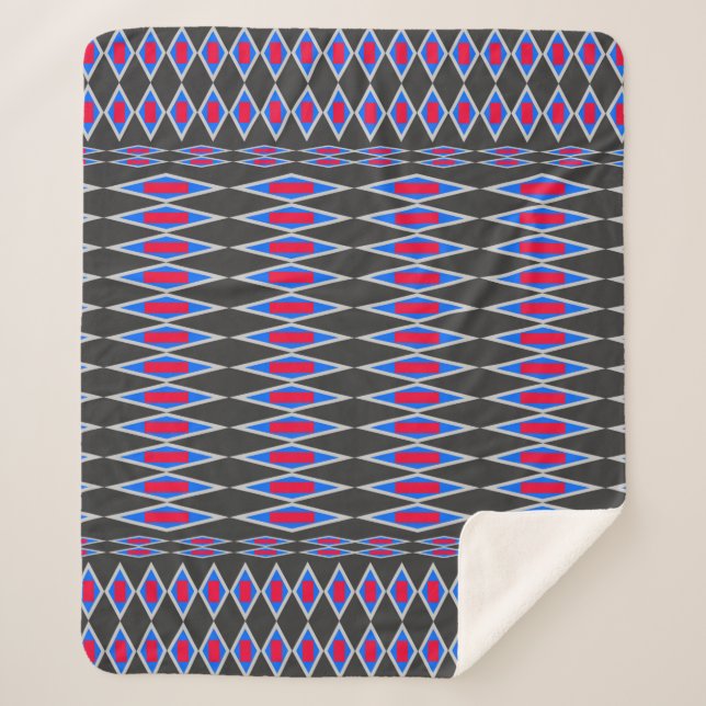 beautiful tribal fabric pattern, fabric pattern ba sherpa blanket (Front)