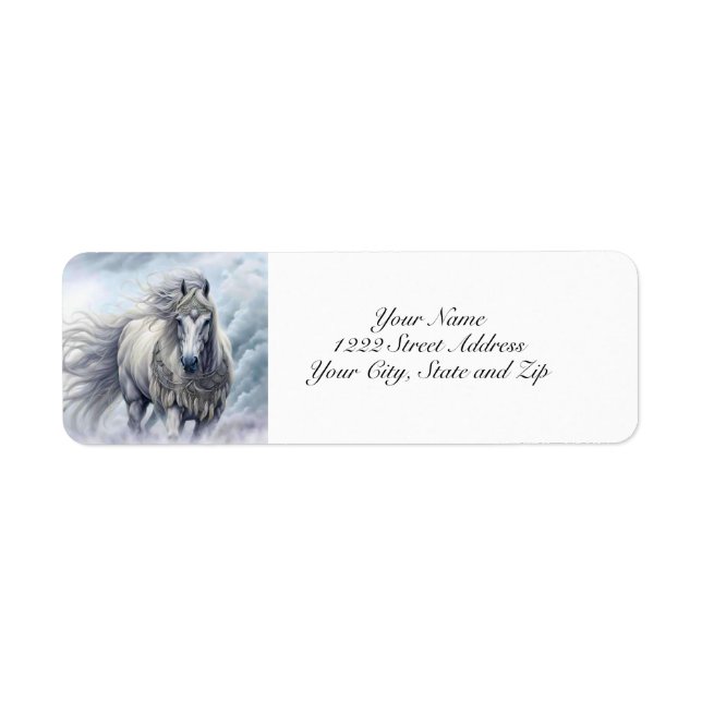 Beautiful Tribal Horse Return Address (Front)