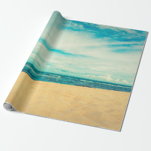 Beautiful tropical beach and sea landscape travel  wrapping paper