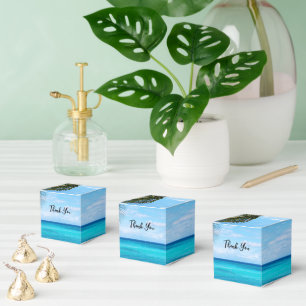 Beautiful Tropical Beach Breezy Palm Thank You Favor Box