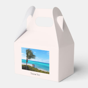 Beautiful Tropical Beach Breezy Palm Thank You Favor Box