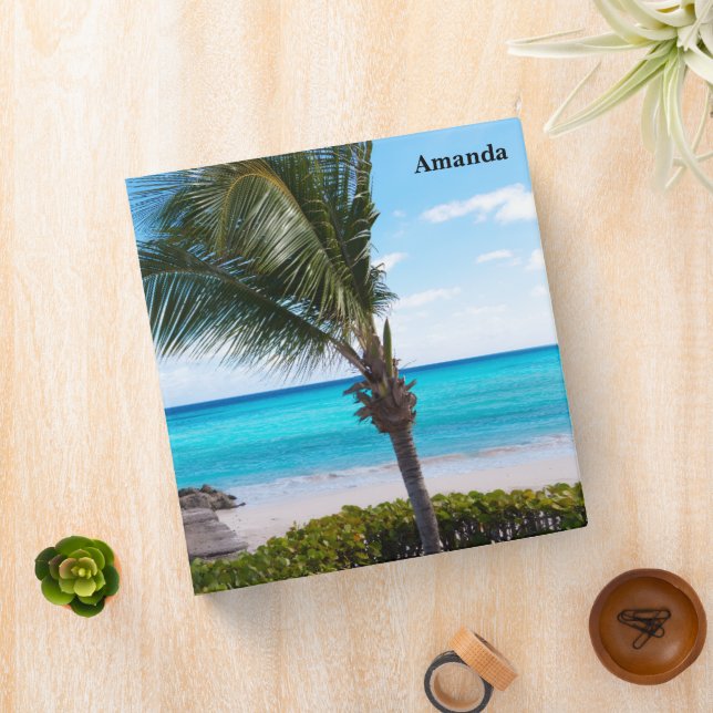 Beautiful Tropical Beach Breezy Palm Tree Binder (In Situ)