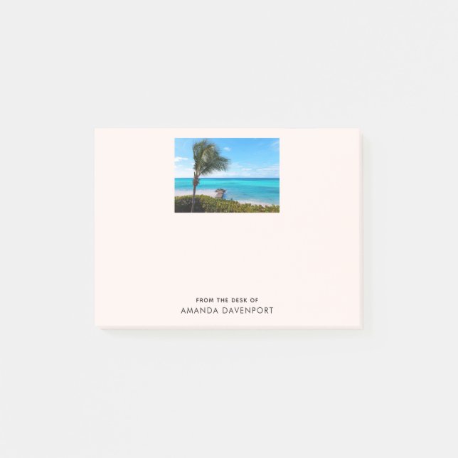 Beautiful Tropical Beach Breezy Palm Tree Post-it Notes (Front)