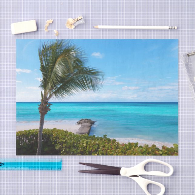 Beautiful Tropical Beach Breezy Palm Tree Tissue Paper (Craft)