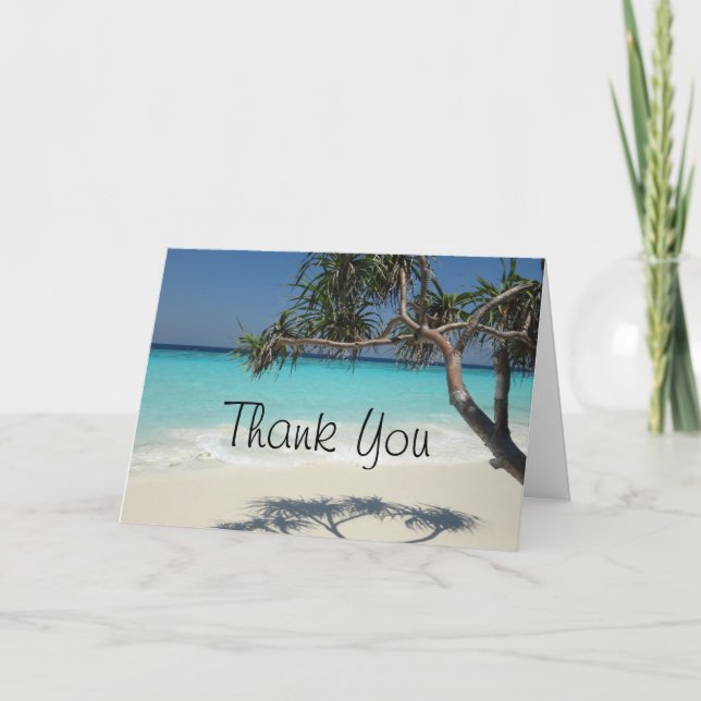 Beautiful Tropical Beach Ocean Paradise Thank You Card (Front)