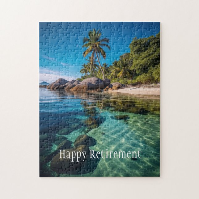 Beautiful Tropical Beach Ocean Vacation Retirement Jigsaw Puzzle (Vertical)