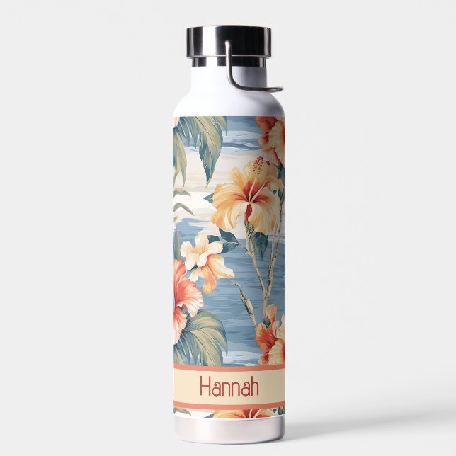 Beautiful Tropical Beach Scene  Water Bottle (Left)