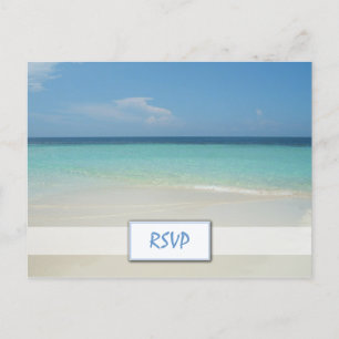Beautiful Tropical Beach Wedding RSVP Invitation Postcard