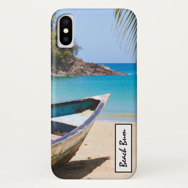 Beautiful Tropical Beach with a Rowboat Case-Mate iPhone Case (Back)