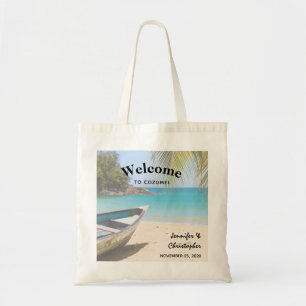Beautiful Tropical Beach with a Rowboat Wedding Tote Bag