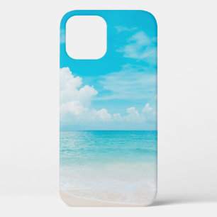 Beautiful tropical beach with blue sky and white c iPhone 12 case