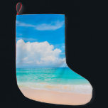 Beautiful tropical beach with blue sky and white c small christmas stocking<br><div class="desc">Beautiful tropical beach with blue sky and white clouds abstract texture background. Summer vacation and holiday business travel concept. Vintage tone filter effect color style.
adventure, background, bay, beach, beautiful, beauty, blue, calm, caribbean, cloud, coast, coastline, day, freedom, fresh, holiday, hot, hotel, idyllic, island, vintage, retro, illustration</div>
