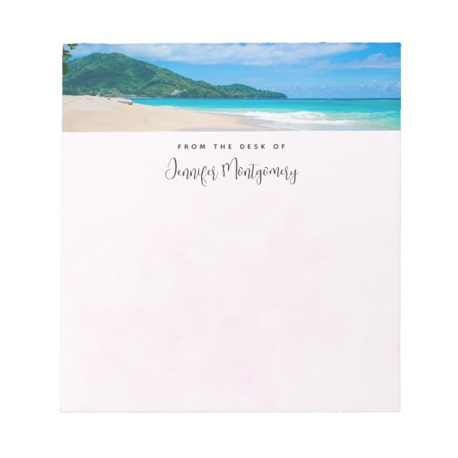 Beautiful Tropical Destination Scenic Beach Notepad (Front)