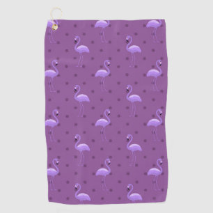 Beautiful Tropical Flamingo Dotted Artwork Pattern Golf Towel