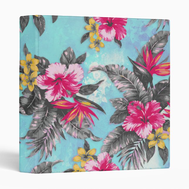 Beautiful tropical floral paint watercolours binder (Front/Spine)
