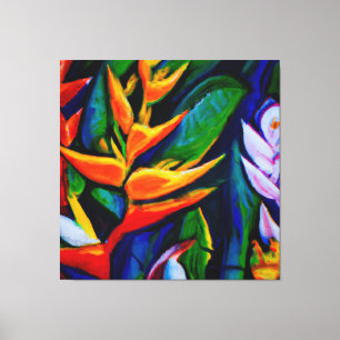 Beautiful tropical floral painting art canvas pri