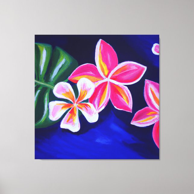 Beautiful tropical floral painting art  canvas pri (Front)