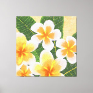 Beautiful tropical floral painting art  canvas pri print