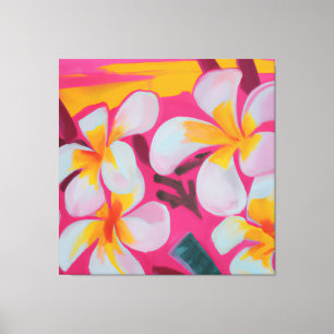 Beautiful tropical floral painting art  canvas pri print