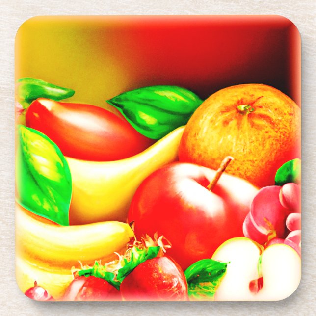 Beautiful Tropical Fruits Painting. Buy Now Coaster (Front)