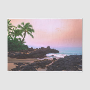 Beautiful Tropical Hawaiian Island Beach Sunset Tissue Paper
