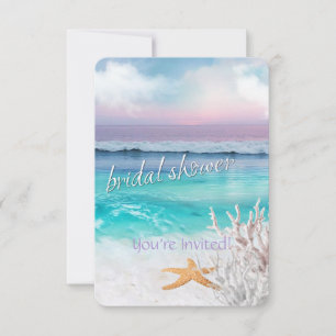 BEAUTIFUL TROPICAL OCEAN SUNRISE Bridal Shower Invitation