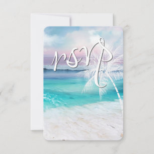 BEAUTIFUL TROPICAL OCEAN SUNRISE RSVP Wedding