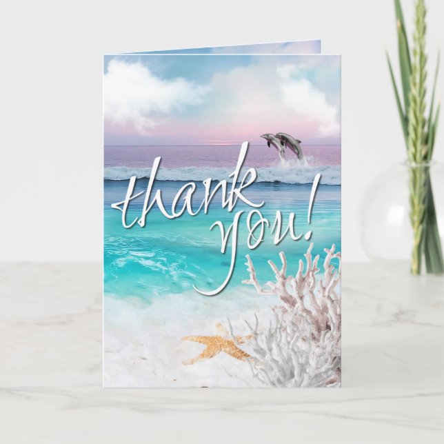 BEAUTIFUL TROPICAL OCEAN SUNRISE Thank You (Front)