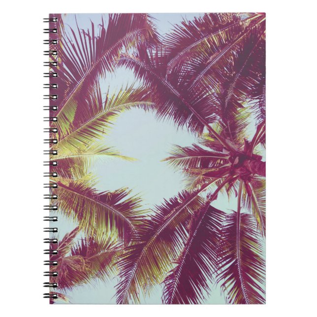 Beautiful tropical palm tree around beach sea ocea notebook (Front)