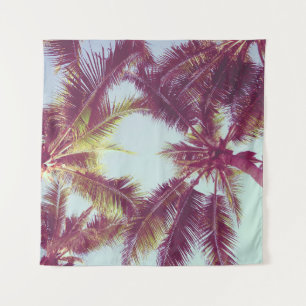 Beautiful tropical palm tree around beach sea ocea tapestry