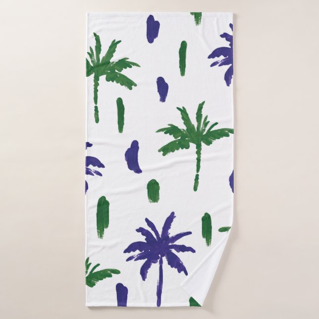 Beautiful tropical palm trees pattern bath towel (Bath Towel)