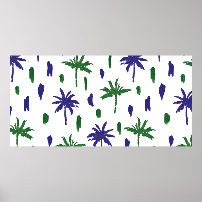 Beautiful tropical palm trees pattern poster (Front)