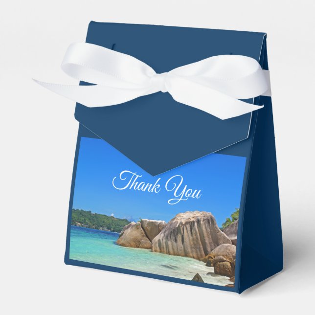 Beautiful Tropical Sea Rocky Coastline Favor Box (Front Side)