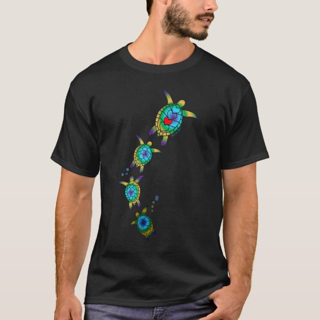 Beautiful Tropical Sea Turtles T-Shirt (Front)
