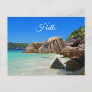 Beautiful Tropical Sea with a Rocky Beach Postcard