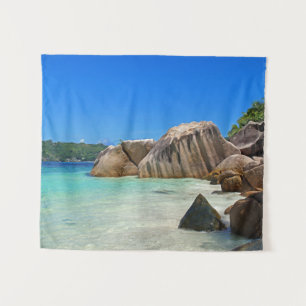 Beautiful Tropical Sea with a Rocky Beach Tapestry