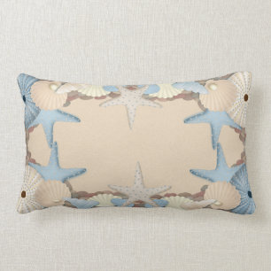 Beautiful Tropical Theme Beach Shells Lumbar Pillow