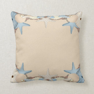 Beautiful Tropical Theme Beach Shells Throw Pillow