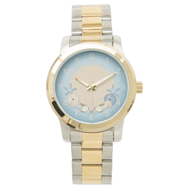 Beautiful Tropical Theme Beach Shells Watch (Front)
