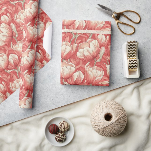 Beautiful Tropical Tulip Wrapping Paper (Crafts)