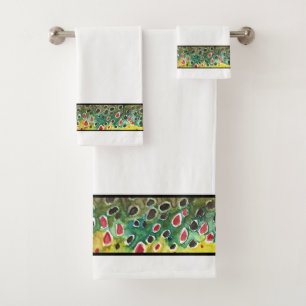 Beautiful Trout Fishing Angler's Bath Towel Set