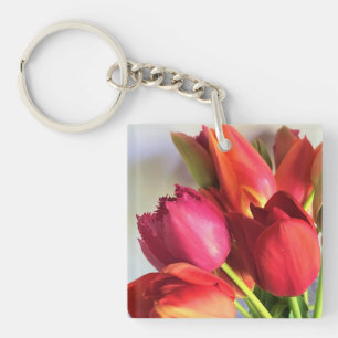 Beautiful Tulip Bouquet Keychain