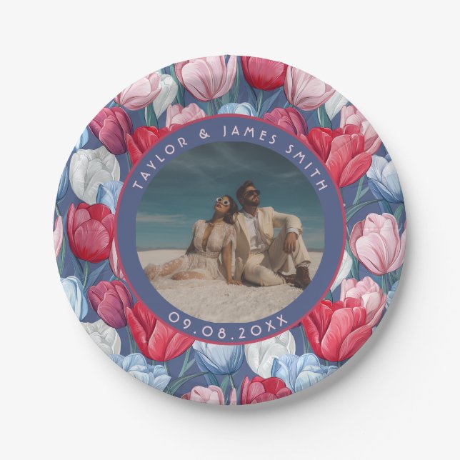 Beautiful Tulip Plates For Wedding Shower (Front)