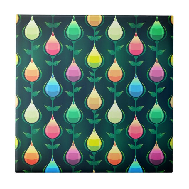 Beautiful Tulips Pattern Perfect Mosaic Colour Tile (Front)