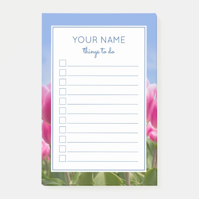 BEAUTIFUL TULIPS TO DO LIST POST-IT NOTES (Front)