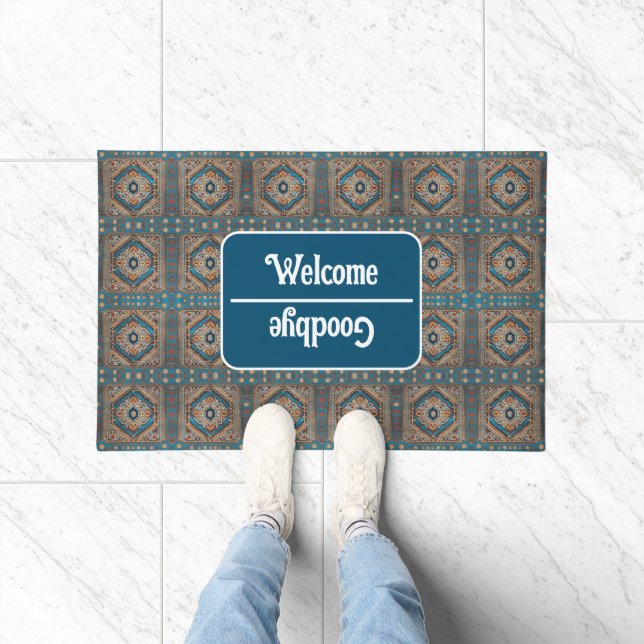 Beautiful Turkish Old Pattern Modern Collection Doormat (Indoor)