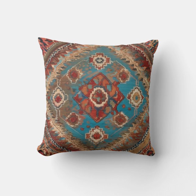 Beautiful Turkish Old Pattern Trendy Collection Throw Pillow (Front)