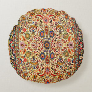 Beautiful Turkish traditional carpet     Round Pillow