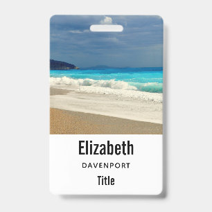 Beautiful Turquoise Blue Sea Tropical Photography Badge